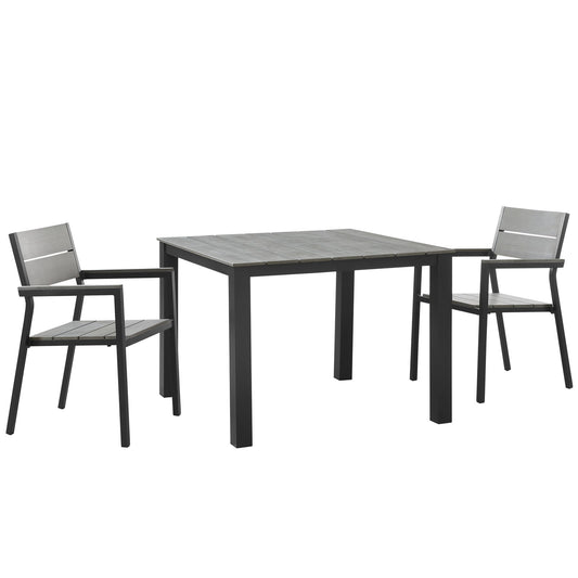 Seaboard 3-Piece Alfresco Dining Set, Brown & Gray
