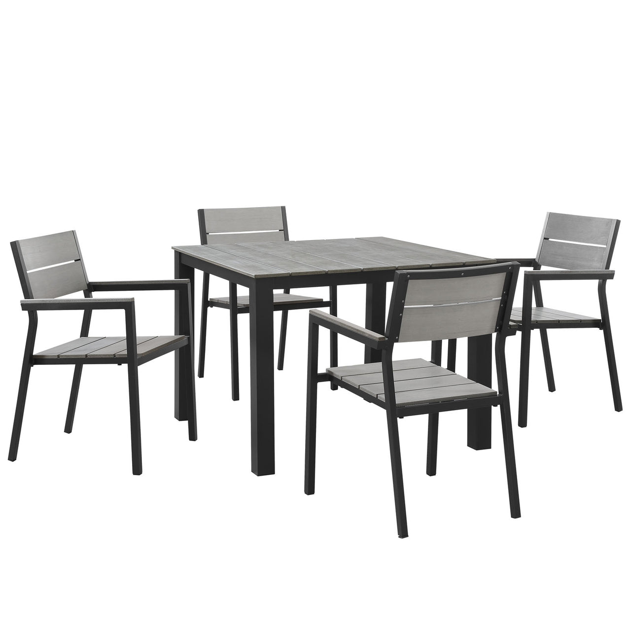 Seaboard 5-Piece Alfresco Dining Set, Brown & Gray