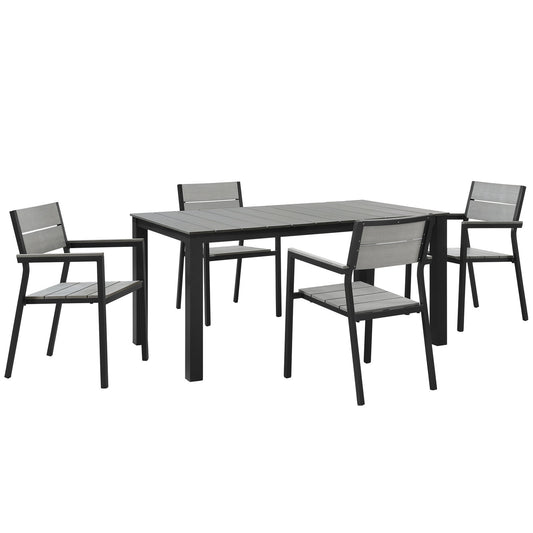 Seaboard 5-Piece Alfresco Dining Set, Brown & Gray