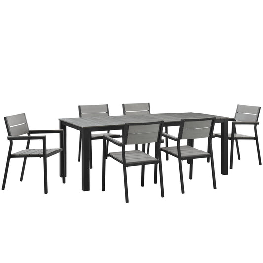 Seaboard 7-Piece Alfresco Dining Set, Brown & Gray