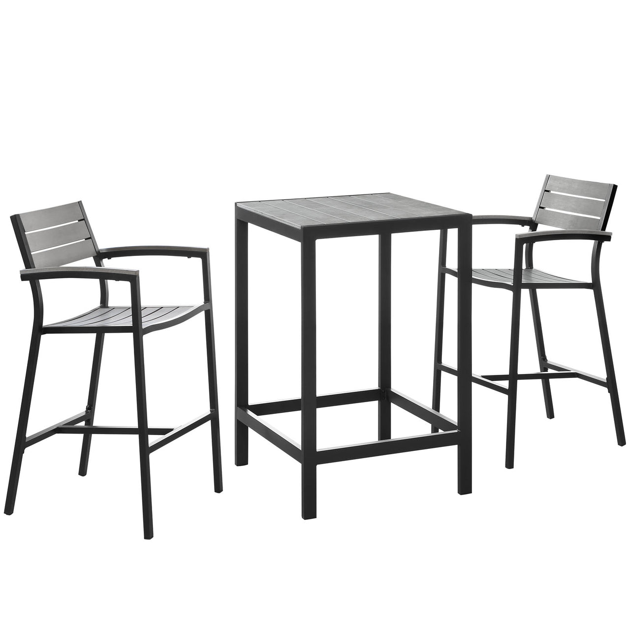 Seaboard 3-Piece Alfresco Bar Set, Brown & Gray