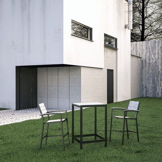 Seaboard 3-Piece Alfresco Bar Set, Brown & Gray