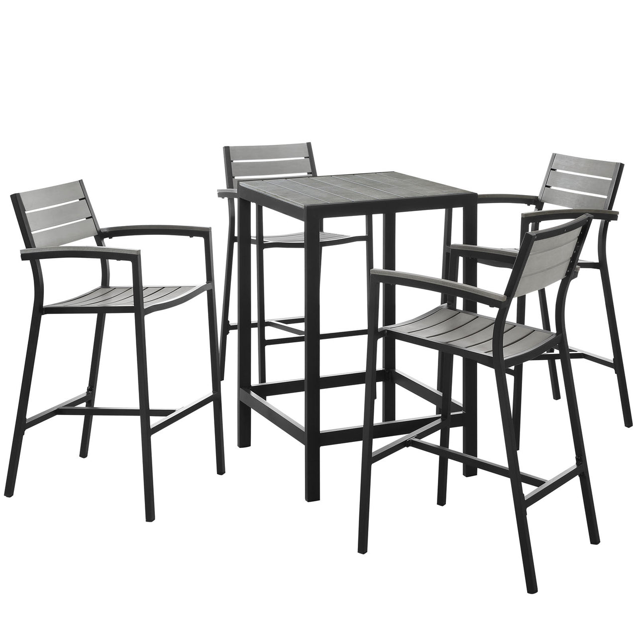 Seaboard 5-Piece Alfresco Bar Set, Brown & Gray