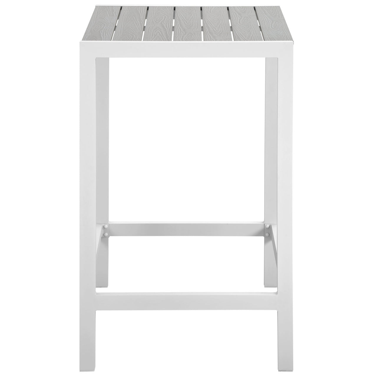 Maine 5 Piece Outdoor Patio Bar Set, White & Light Gray
