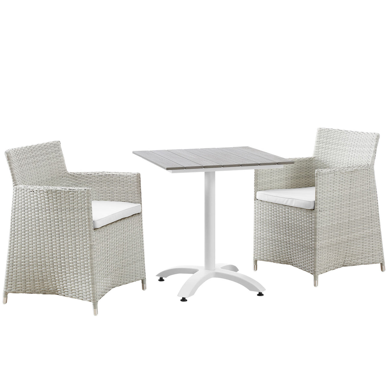 Intersect 3-Piece Alfresco Dining Set, Gray & White