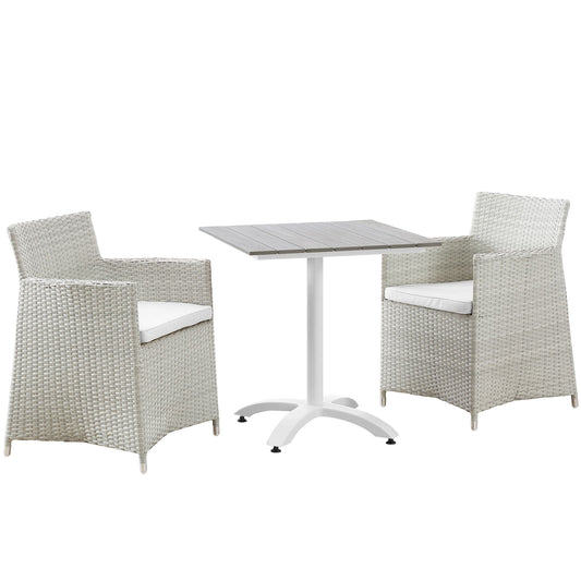Intersect 3-Piece Alfresco Dining Set, Gray & White