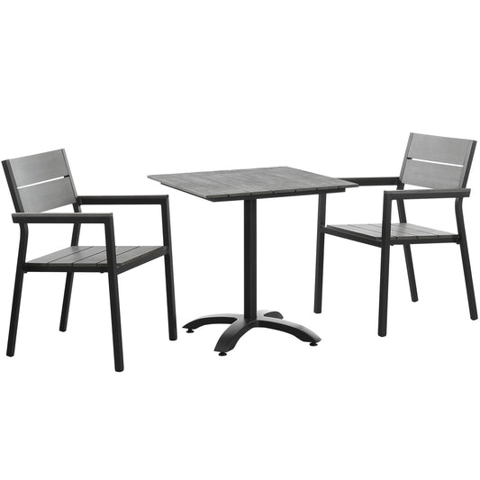 Seaboard 3-Piece Alfresco Dining Set, Brown & Gray