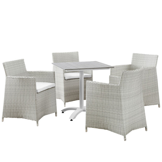 Intersect 5-Piece Alfresco Dining Set, Gray & White