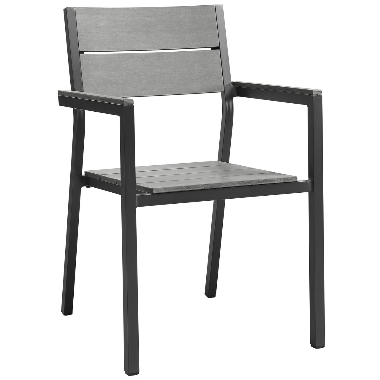 Maine 5 Piece Outdoor Patio Dining Set, Brown & Gray