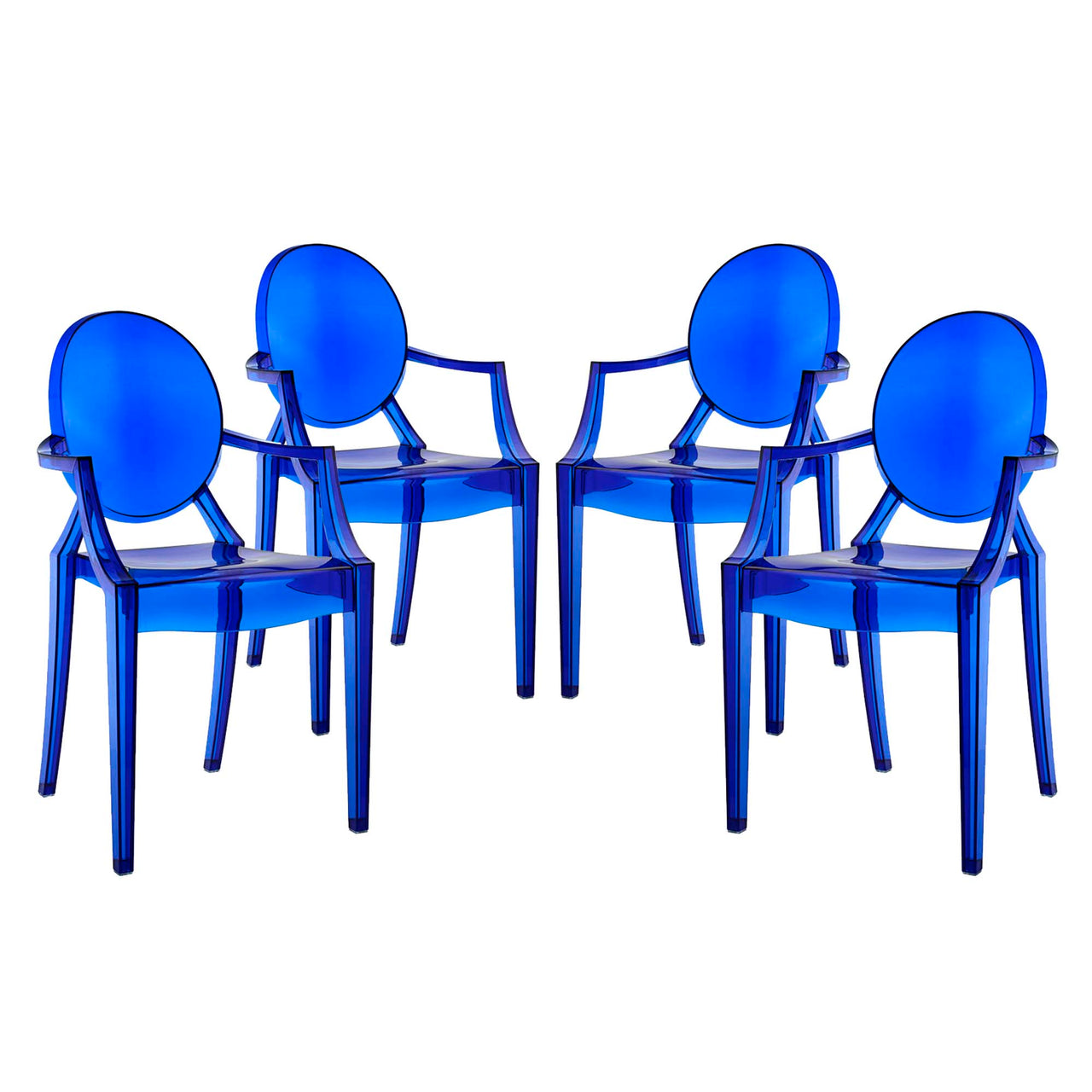 Casper Dining Armchairs Set of 4, Blue