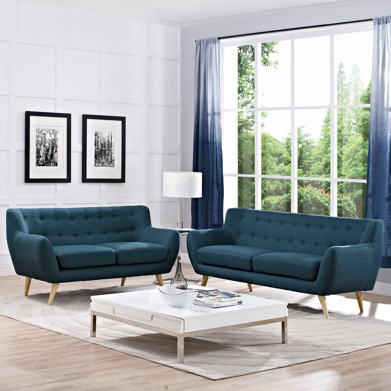 Engage 2-Piece Living Room Set, Azure