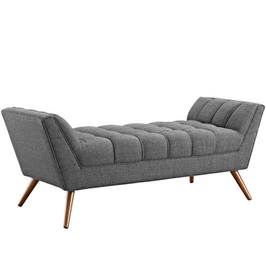 Sloped Fabric Bench, Gray