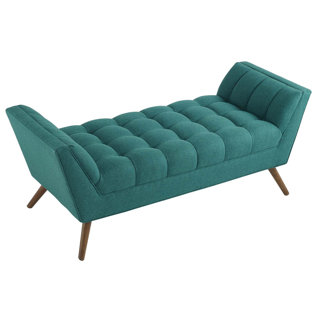 Sloped Fabric Bench, Teal
