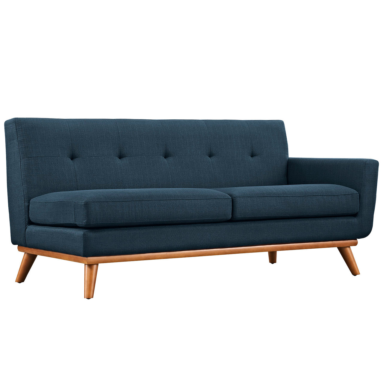 Rendezvous L-Shaped Fabric Sectional Sofa, Azure