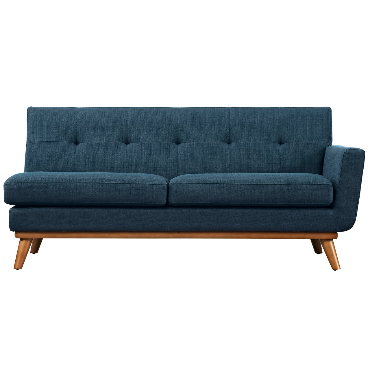Rendezvous L-Shaped Fabric Sectional Sofa, Azure