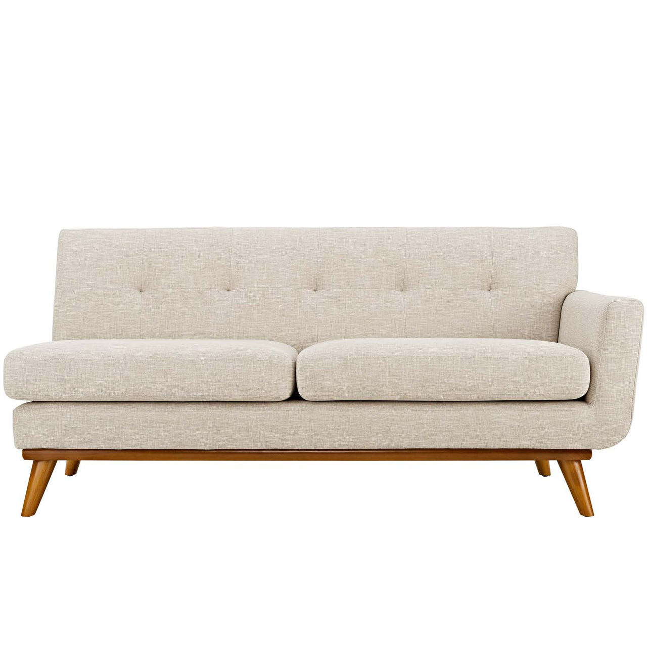 Engage Right-Arm Upholstered Fabric Loveseat | Modular Sectional Component, Beige