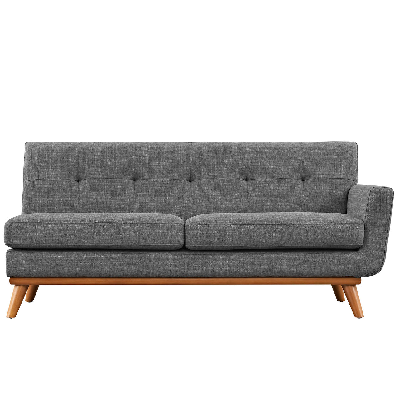 Rendezvous Right-Arm Fabric Loveseat | Modular Sectional Component, Gray