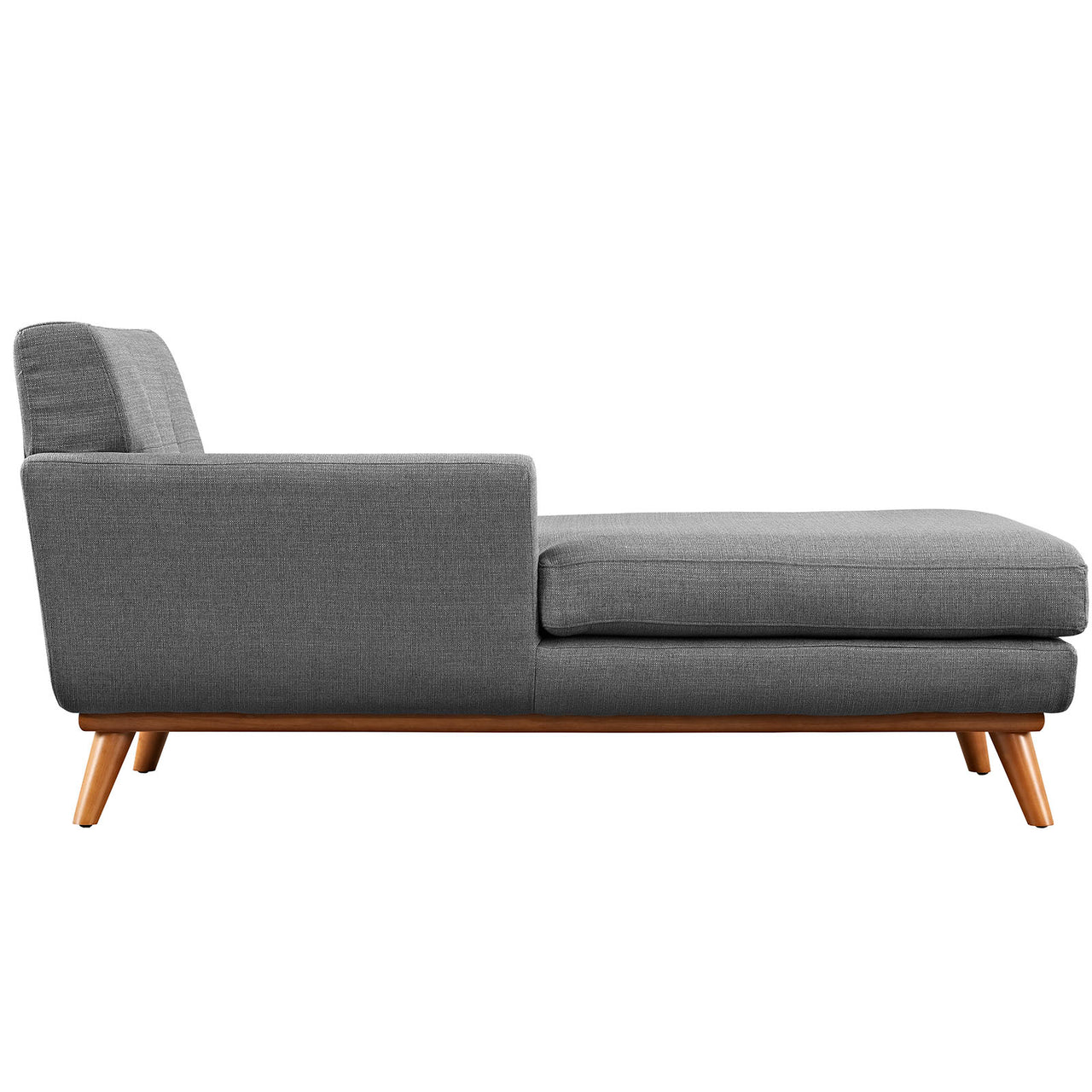 Engage Left-Facing Upholstered Fabric Chaise | Modular Sectional Component, Gray