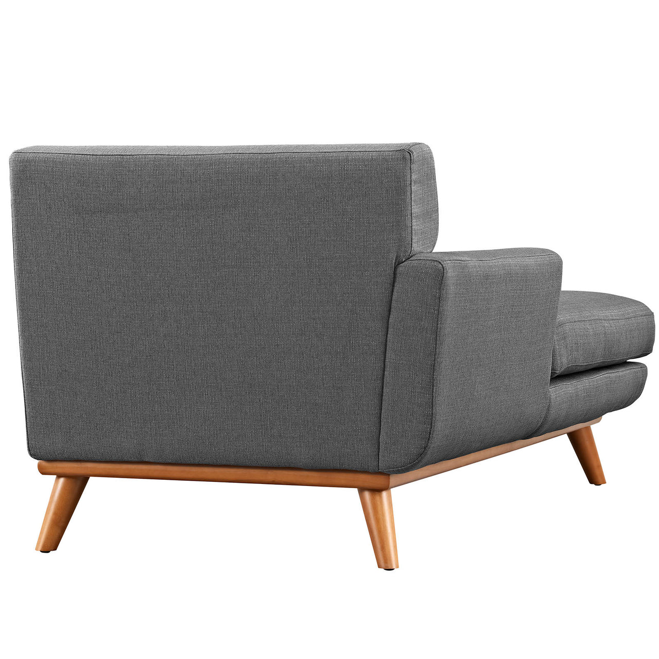 Engage Left-Facing Upholstered Fabric Chaise | Modular Sectional Component, Gray