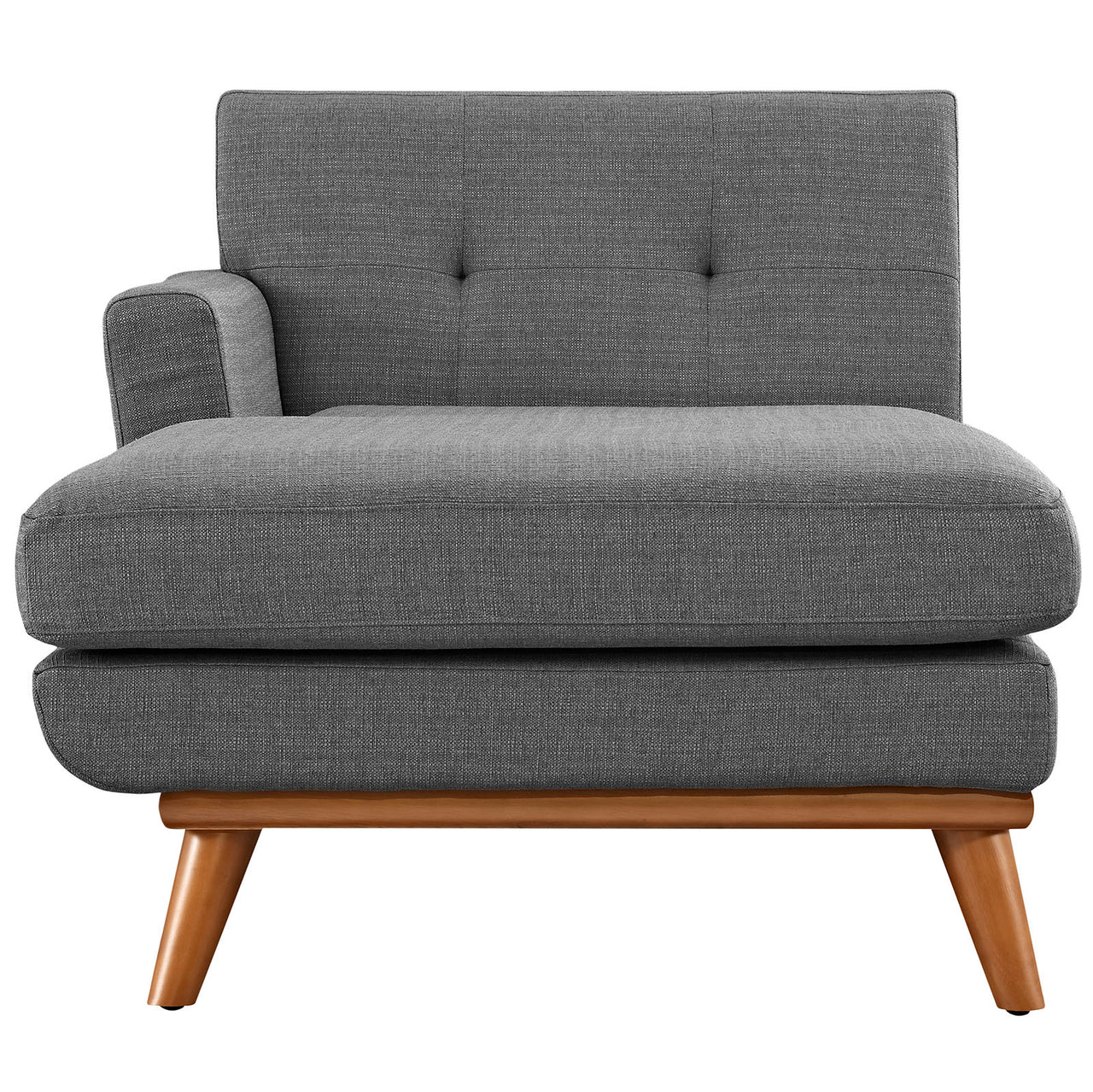 Engage Left-Facing Upholstered Fabric Chaise | Modular Sectional Component, Gray