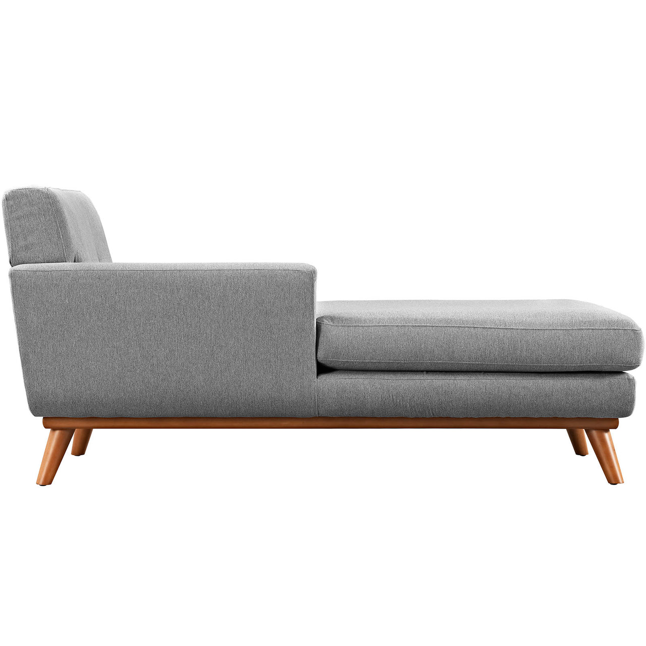 Engage Left-Facing Upholstered Fabric Chaise | Modular Sectional Component, Expectation Gray