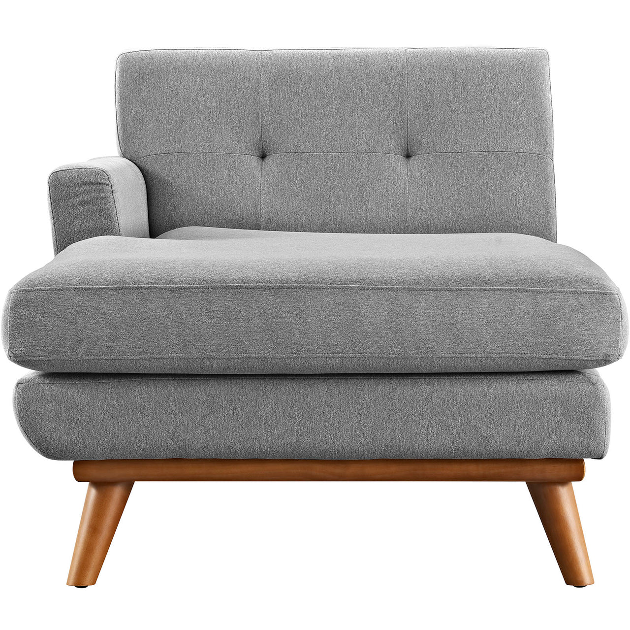 Engage Left-Facing Upholstered Fabric Chaise | Modular Sectional Component, Expectation Gray
