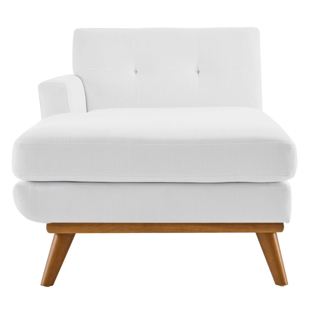 Rendezvous Left-Facing Fabric Chaise | Modular Sectional Component, White