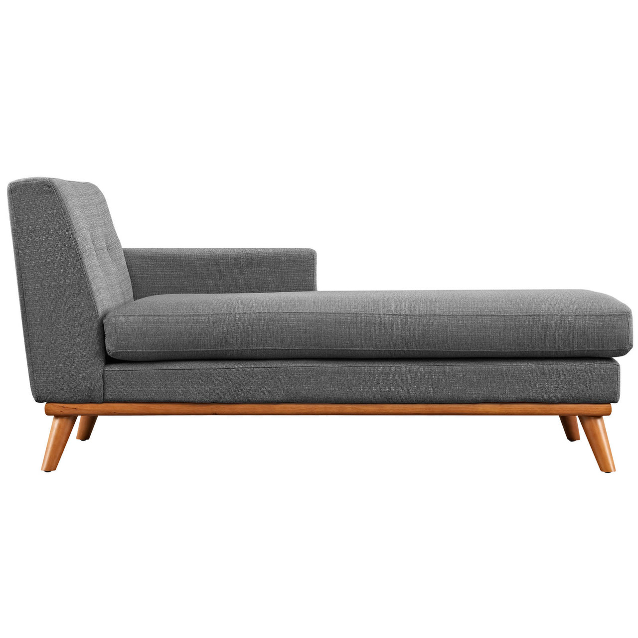 Rendezvous Right-Facing Fabric Chaise | Modular Sectional Component, Gray