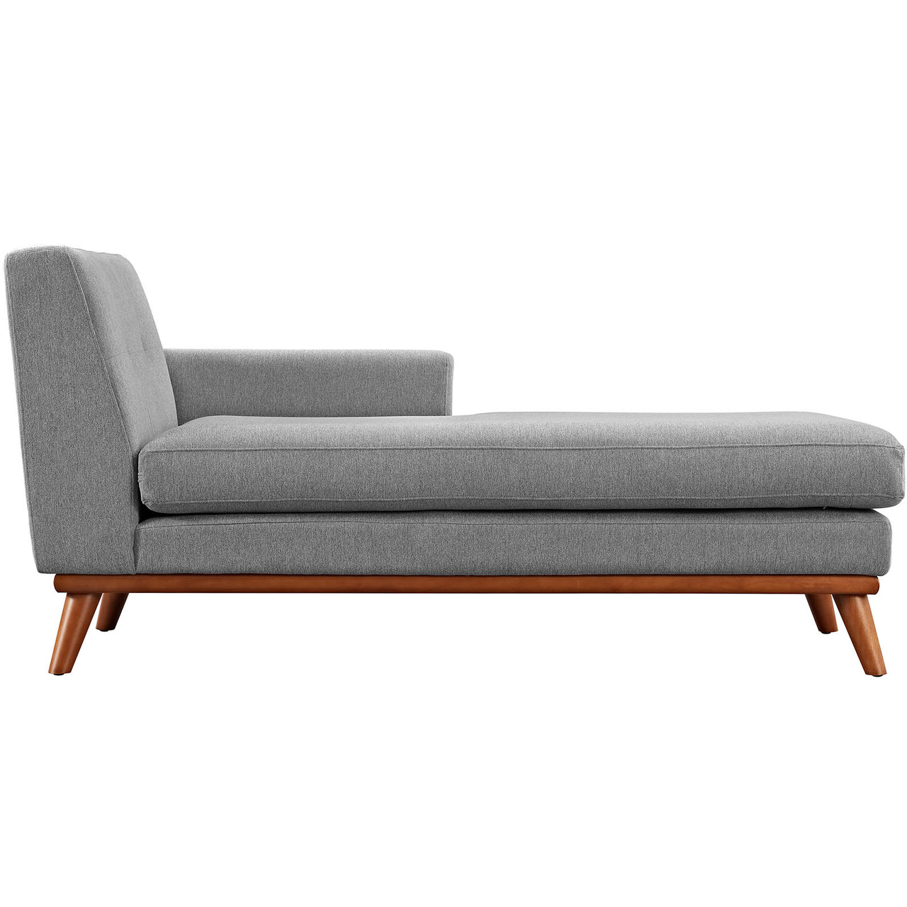 Rendezvous Right-Facing Fabric Chaise | Modular Sectional Component, Light Gray
