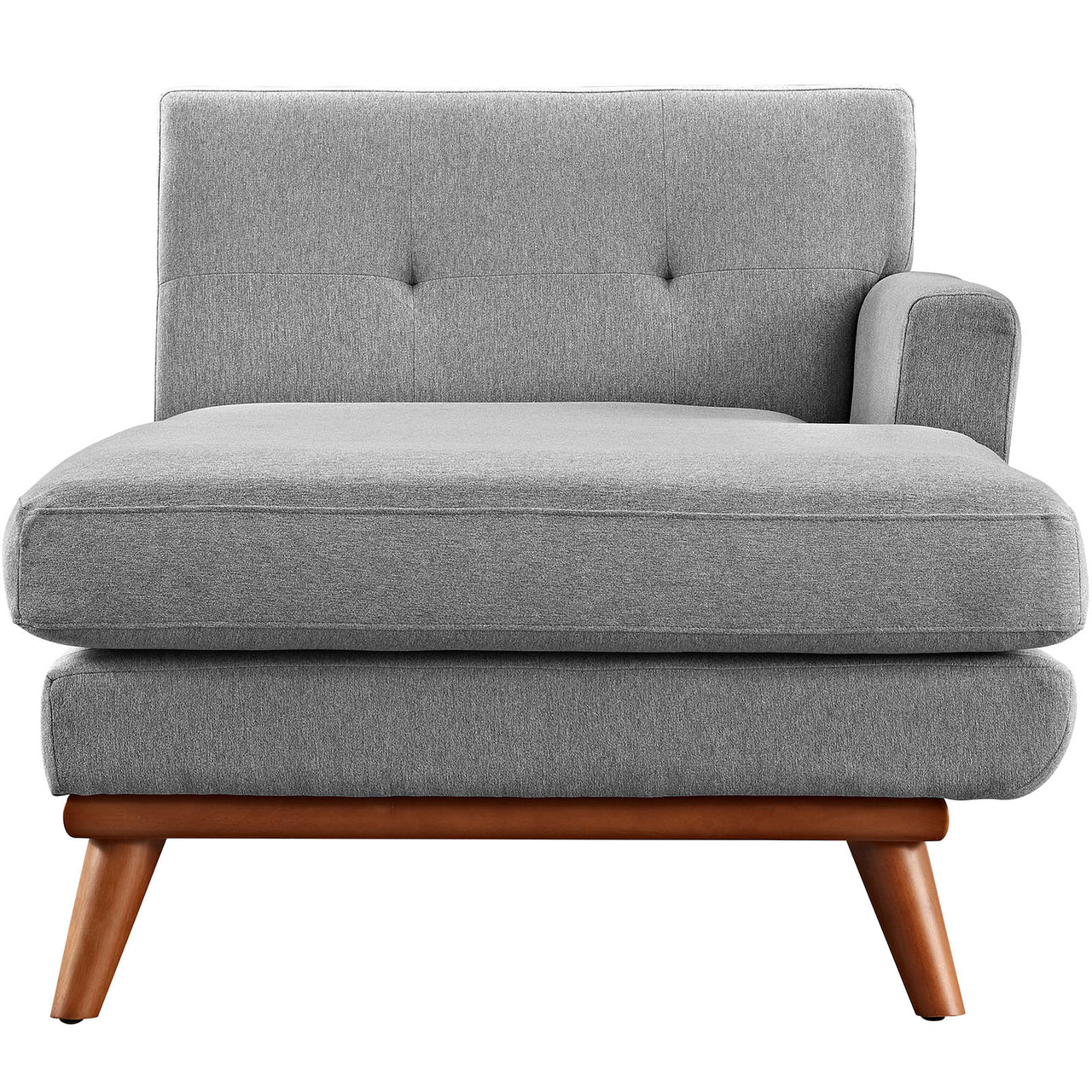Rendezvous Right-Facing Fabric Chaise | Modular Sectional Component, Light Gray