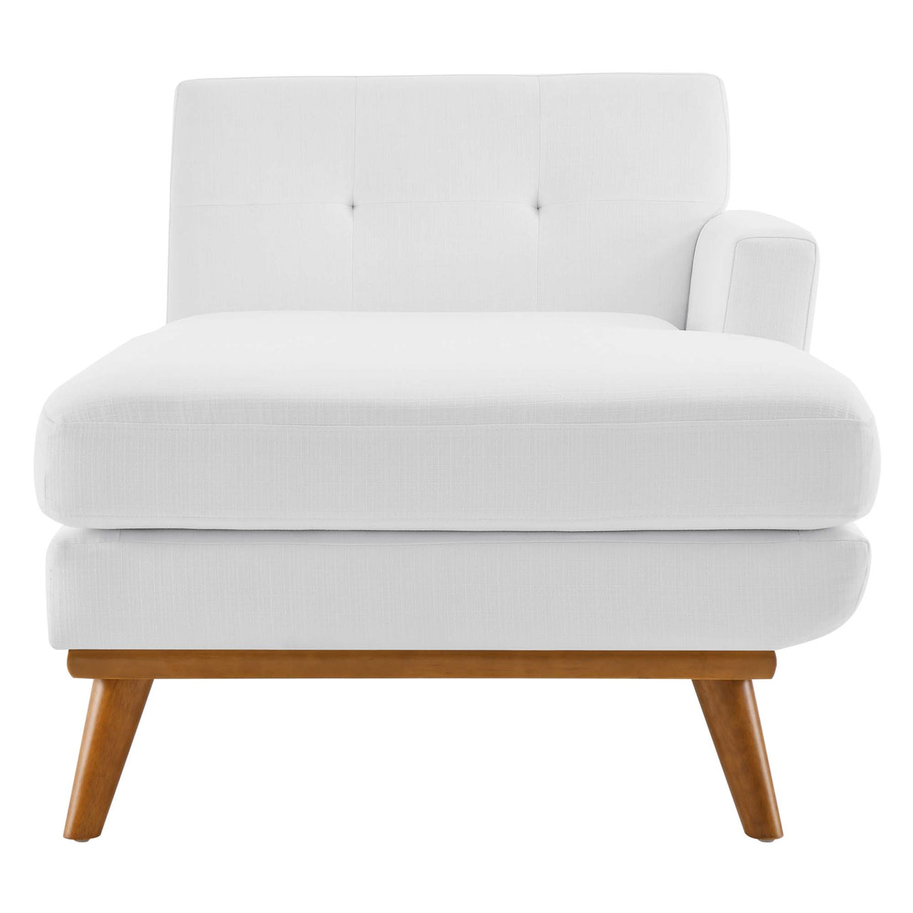 Rendezvous Right-Facing Fabric Chaise | Modular Sectional Component, White
