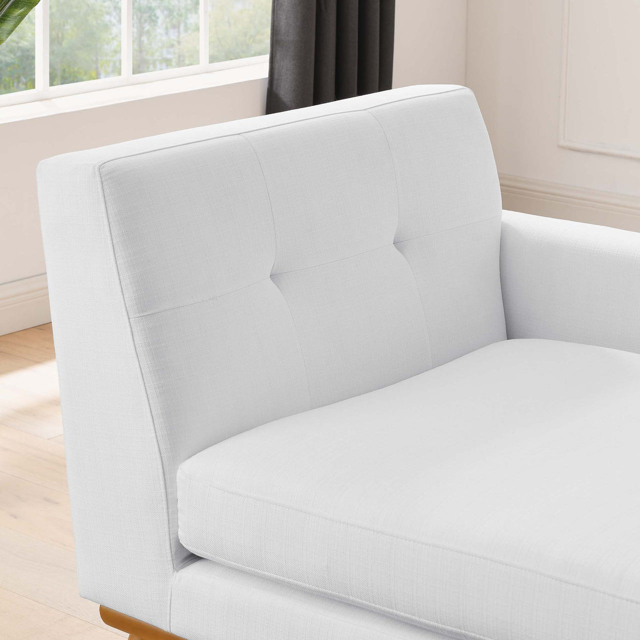 Rendezvous Right-Facing Fabric Chaise | Modular Sectional Component, White