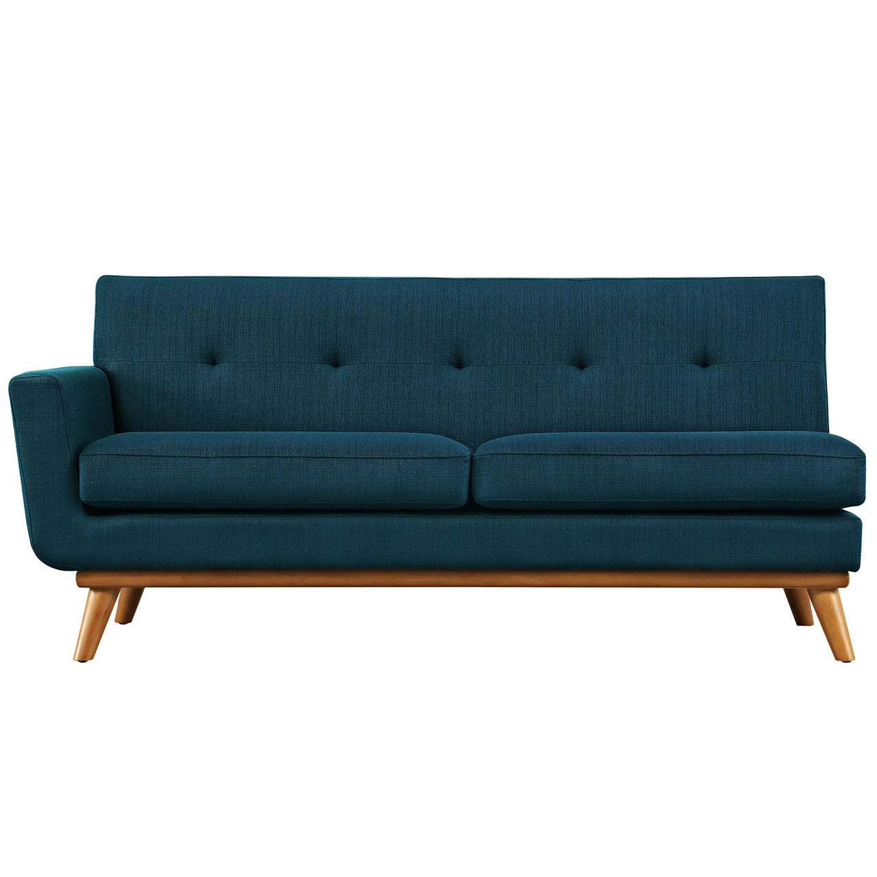 Rendezvous L-Shaped Fabric Sectional Sofa, Azure