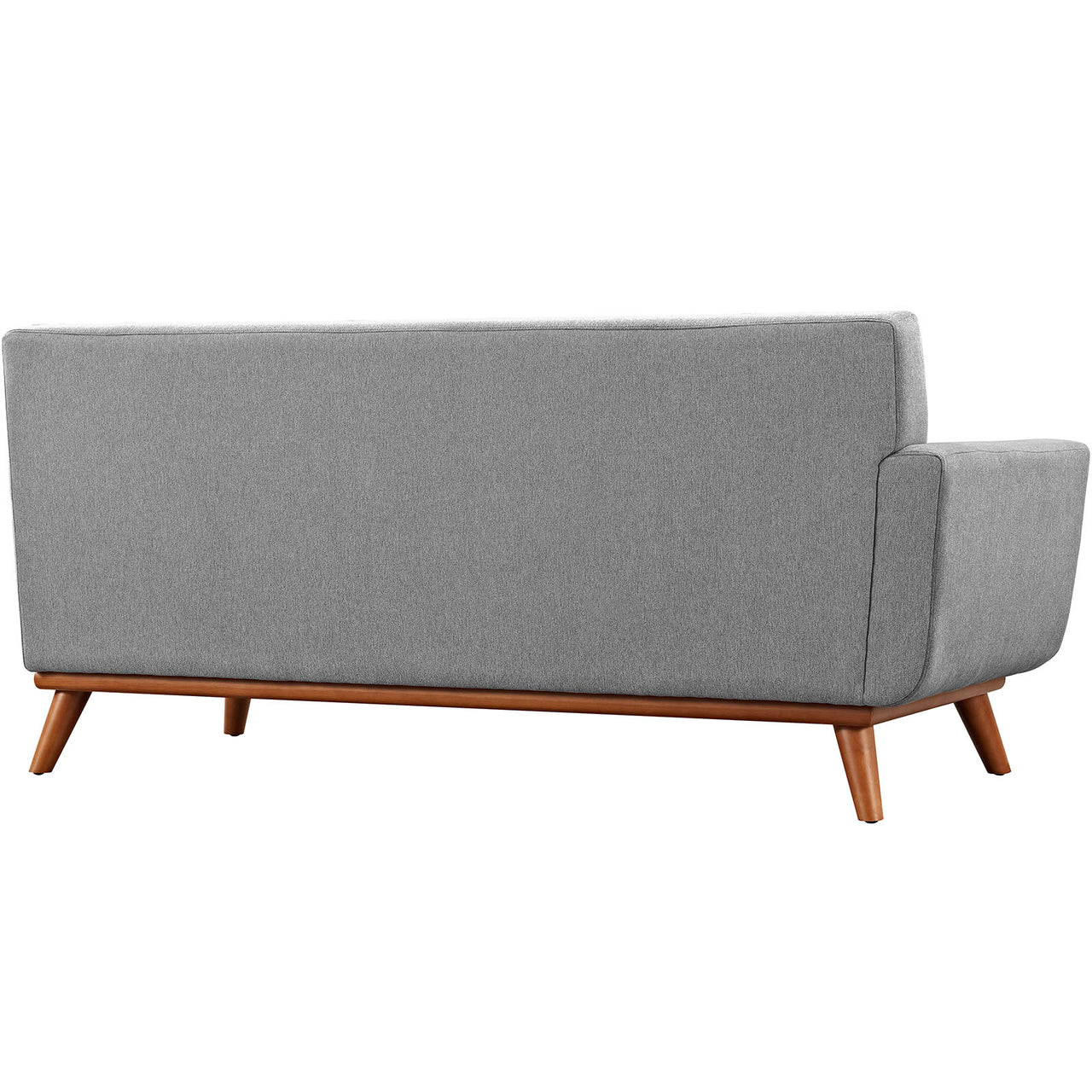 Engage Left-Arm Upholstered Fabric Loveseat | Modular Sectional Component, Expectation Gray