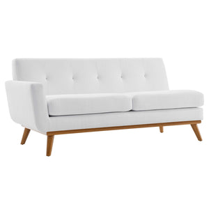 Engage Left-Arm Upholstered Fabric Loveseat | Modular Sectional Component, White