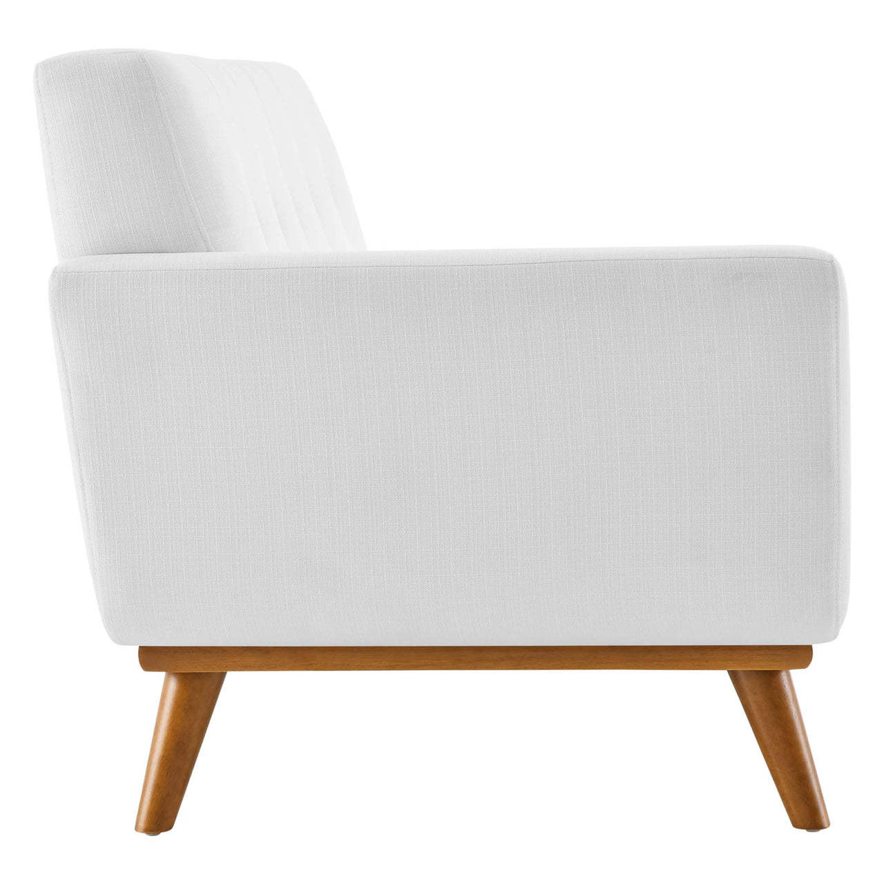 Engage Left-Arm Upholstered Fabric Loveseat | Modular Sectional Component, White