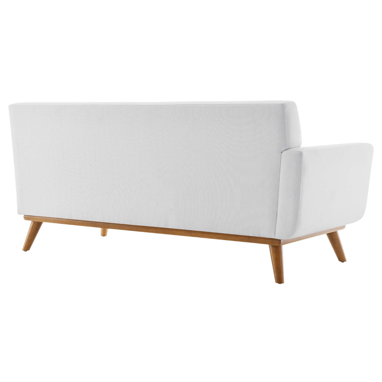 Engage Left-Arm Upholstered Fabric Loveseat | Modular Sectional Component, White