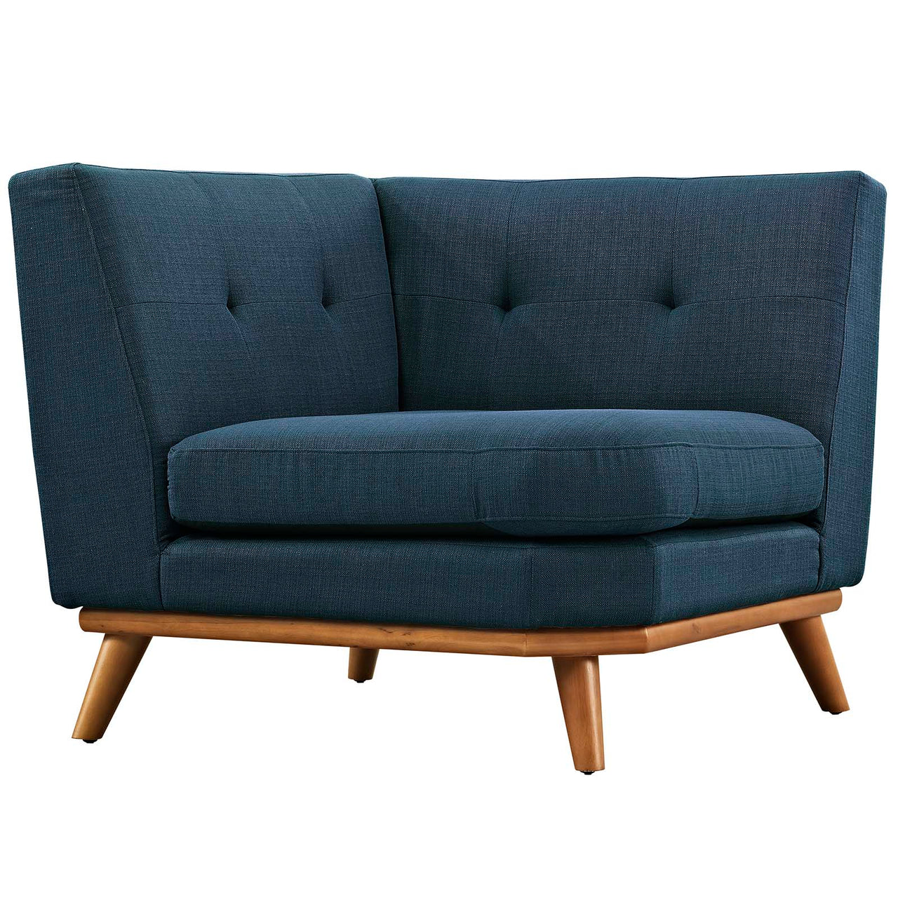 Engage Upholstered Fabric Corner Chair | Modular Sectional Component, Azure