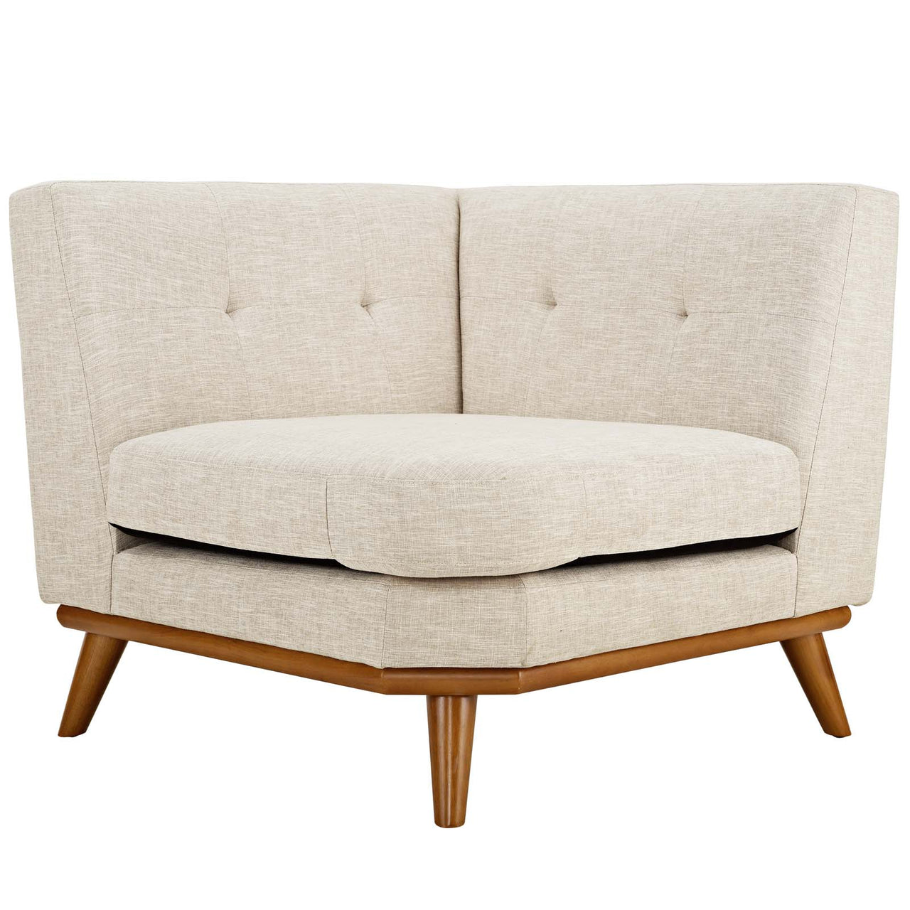 Engage Upholstered Fabric Corner Chair | Modular Sectional Component, Beige