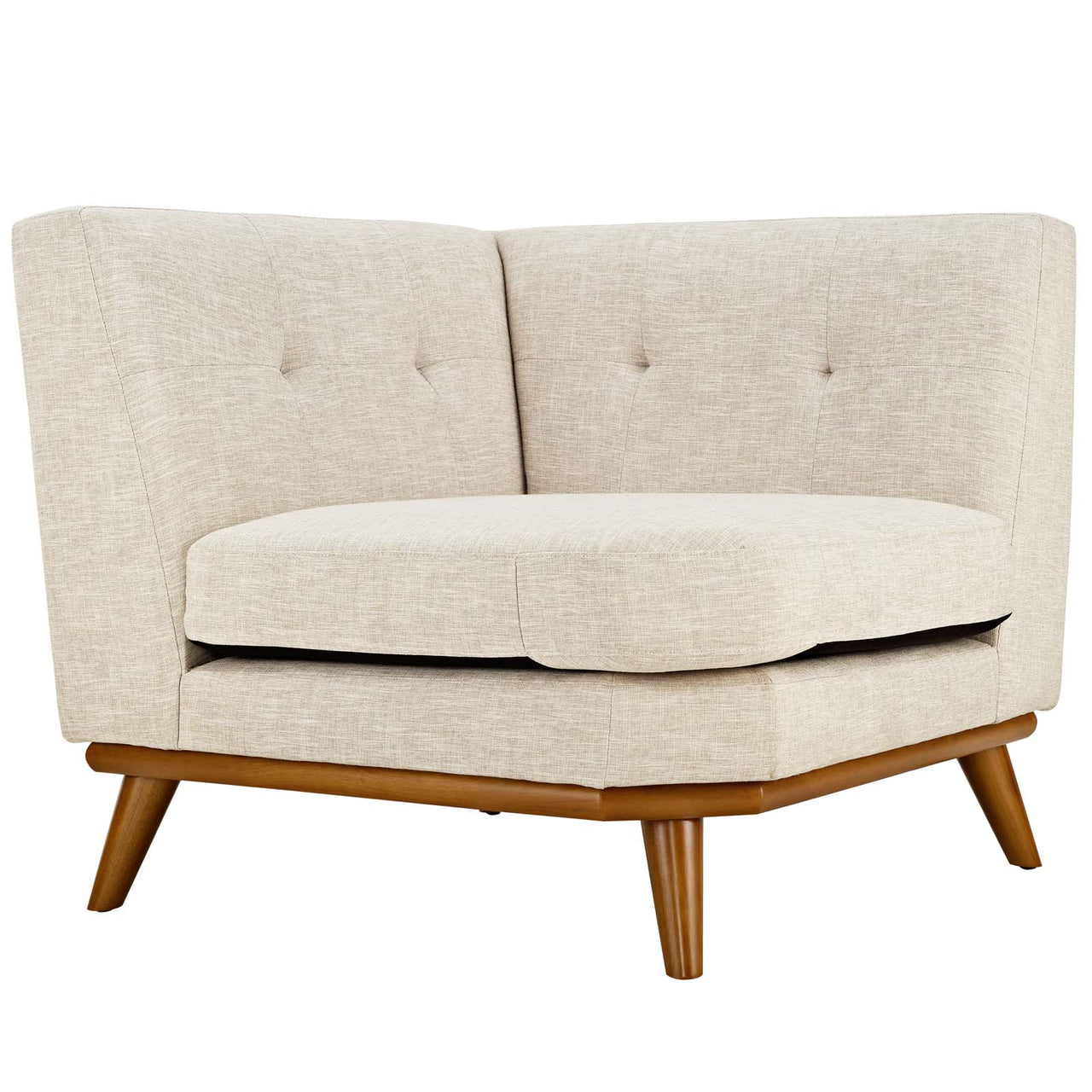 Engage Upholstered Fabric Corner Chair | Modular Sectional Component, Beige