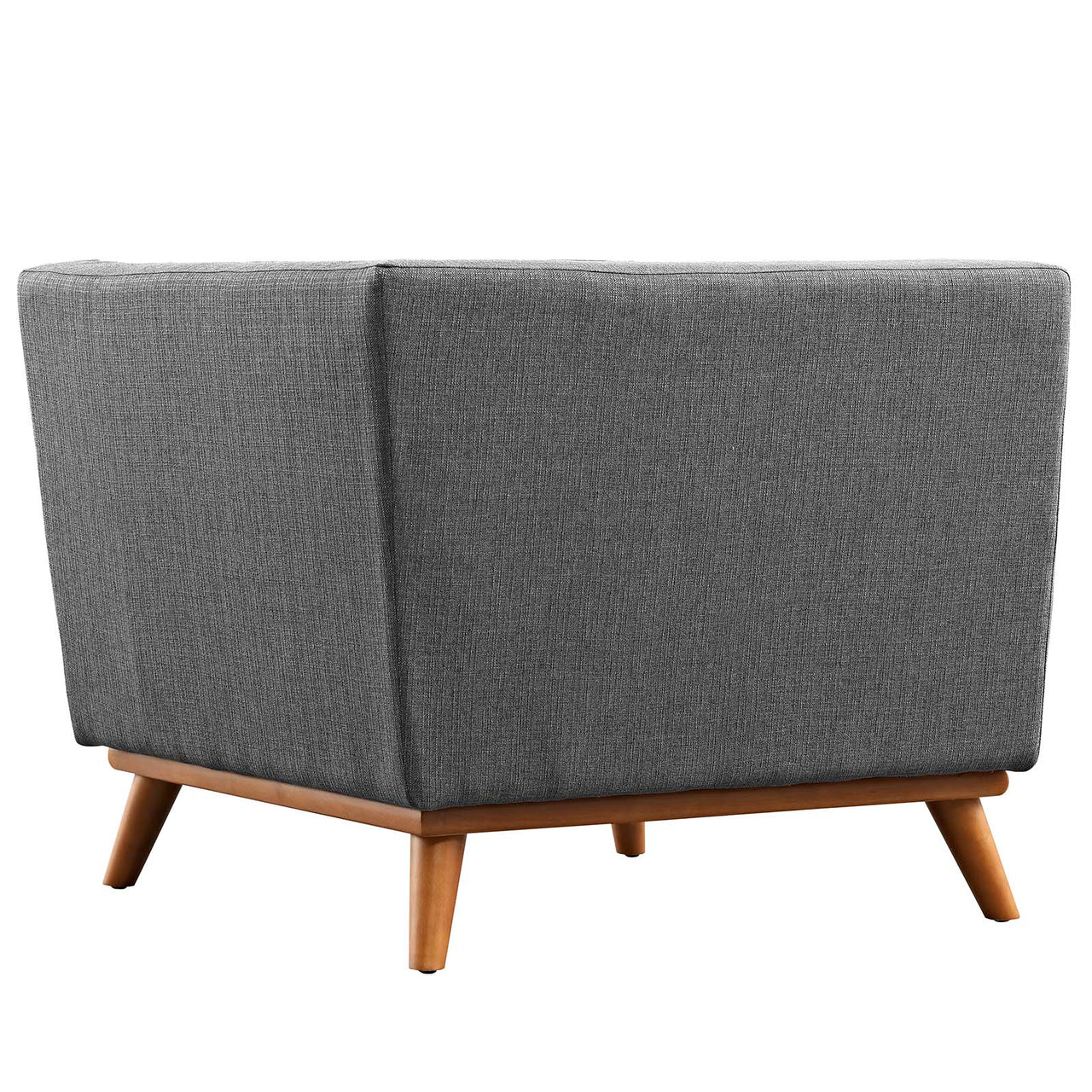 Rendezvous Textured Fabric Corner Chair | Modular Sectional Component, Gray