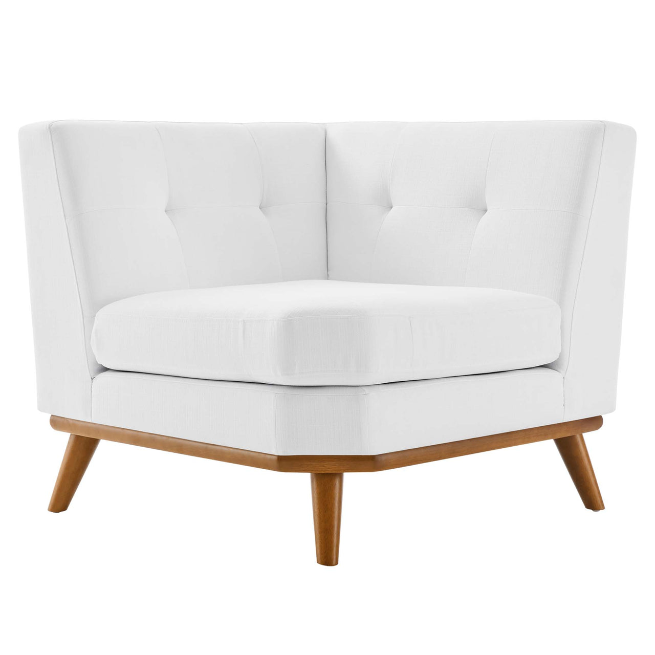 Rendezvous Textured Fabric Corner Chair | Modular Sectional Component, White