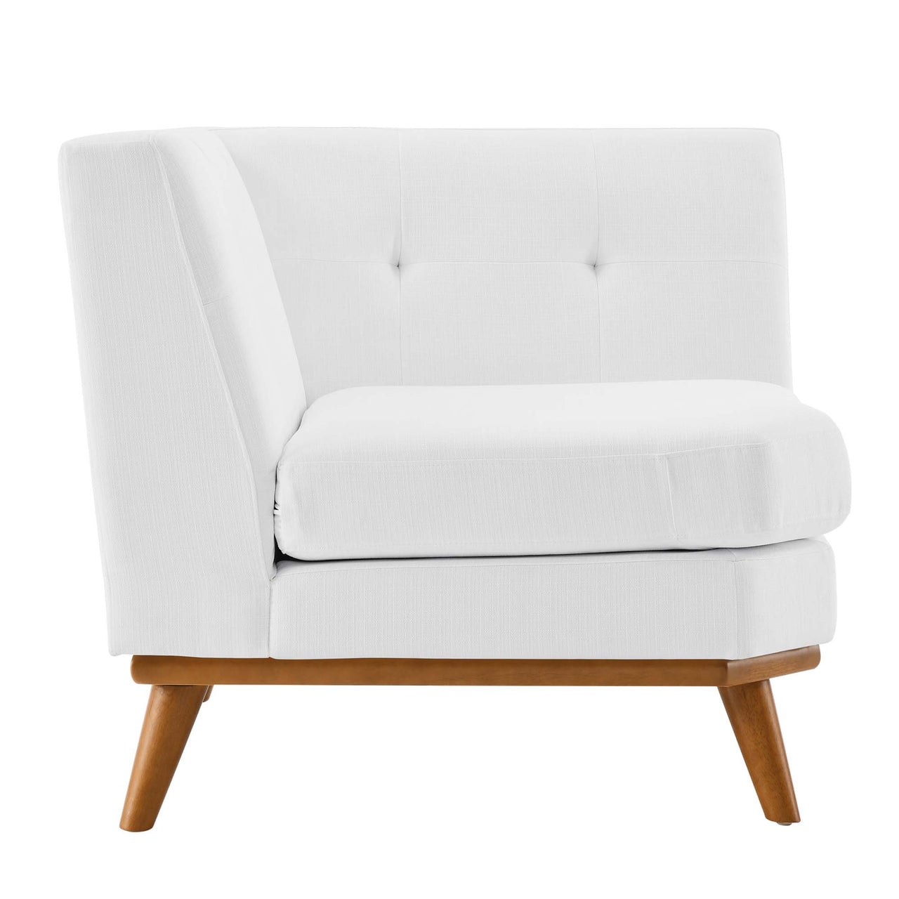 Rendezvous Textured Fabric Corner Chair | Modular Sectional Component, White