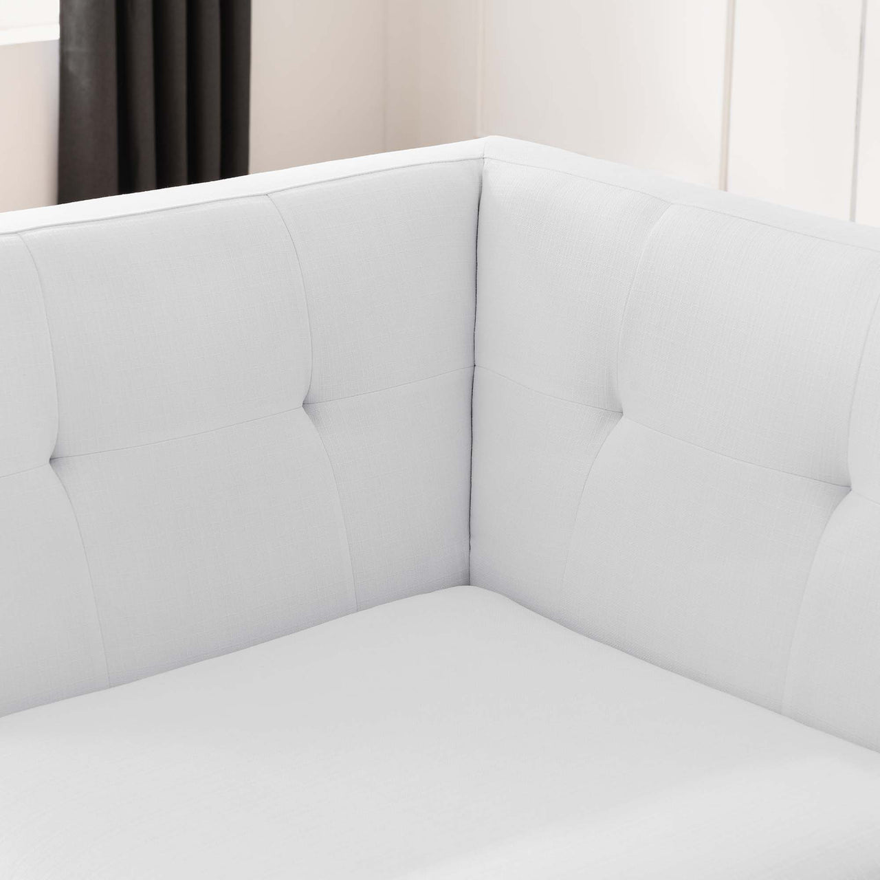 Rendezvous Textured Fabric Corner Chair | Modular Sectional Component, White