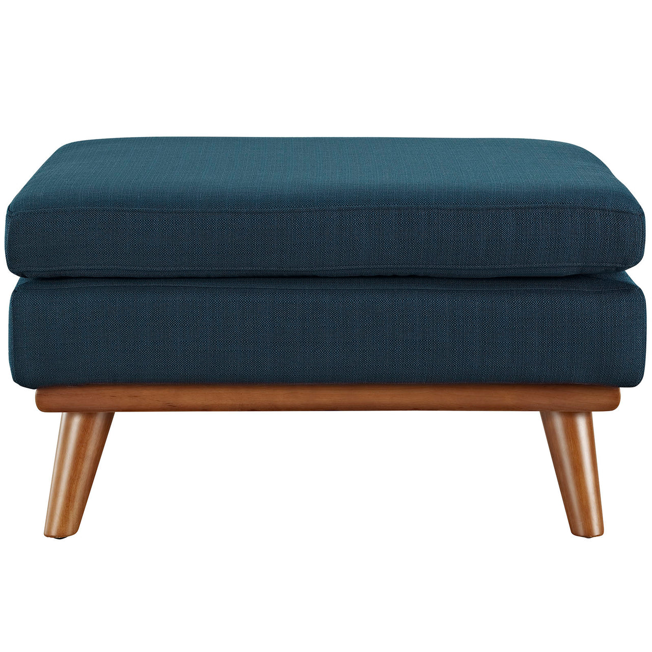 Rendezvous Textured Fabric Ottoman | Modular Sectional Component, Azure