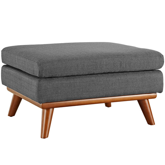 Rendezvous Textured Fabric Ottoman | Modular Sectional Component, Gray