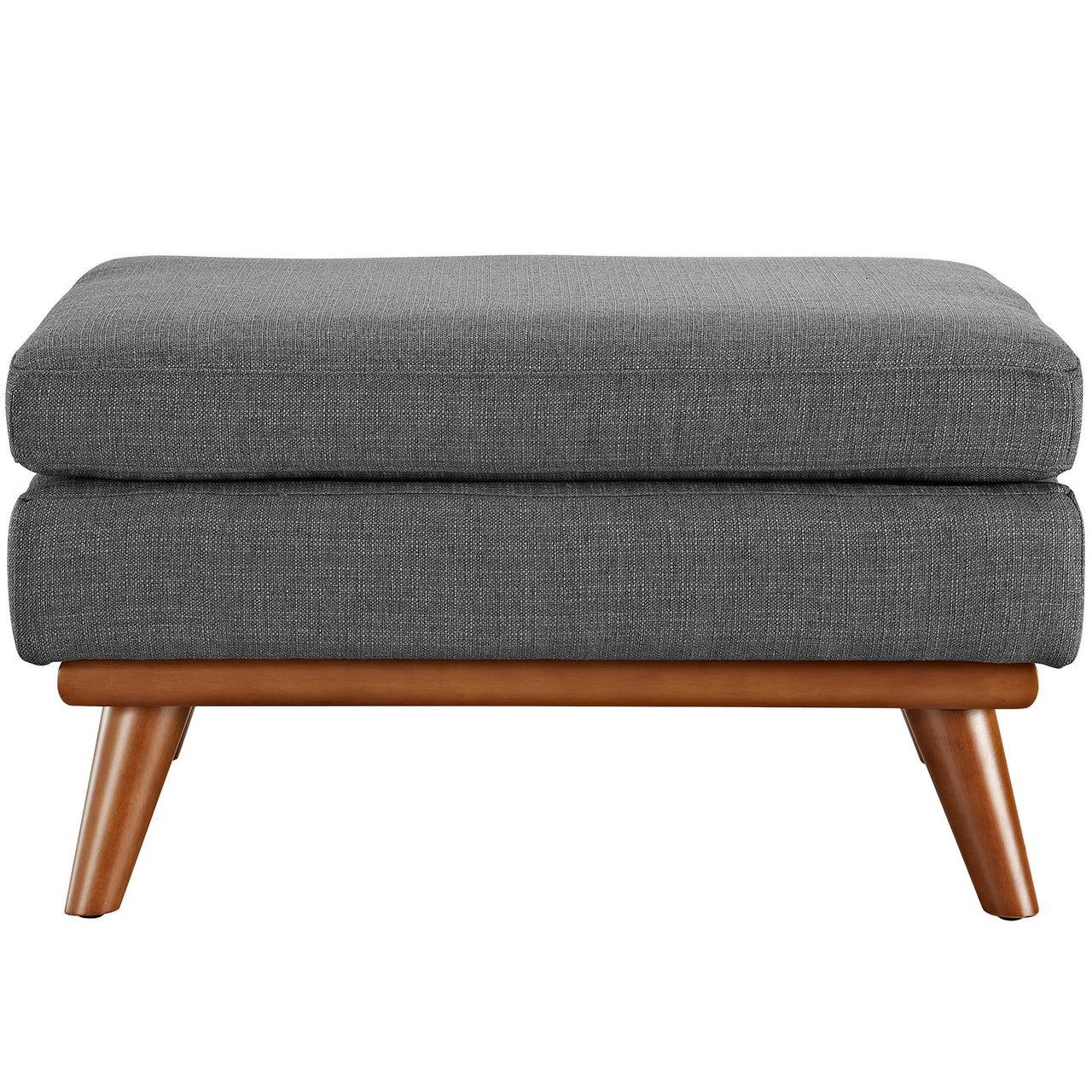 Rendezvous Textured Fabric Ottoman | Modular Sectional Component, Gray