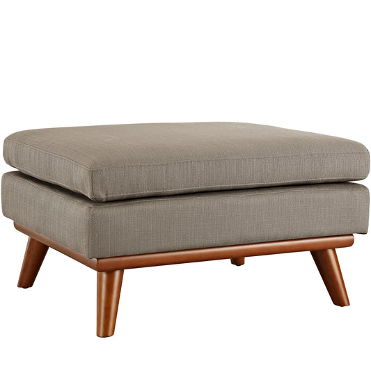 Rendezvous Textured Fabric Ottoman | Modular Sectional Component, Granite