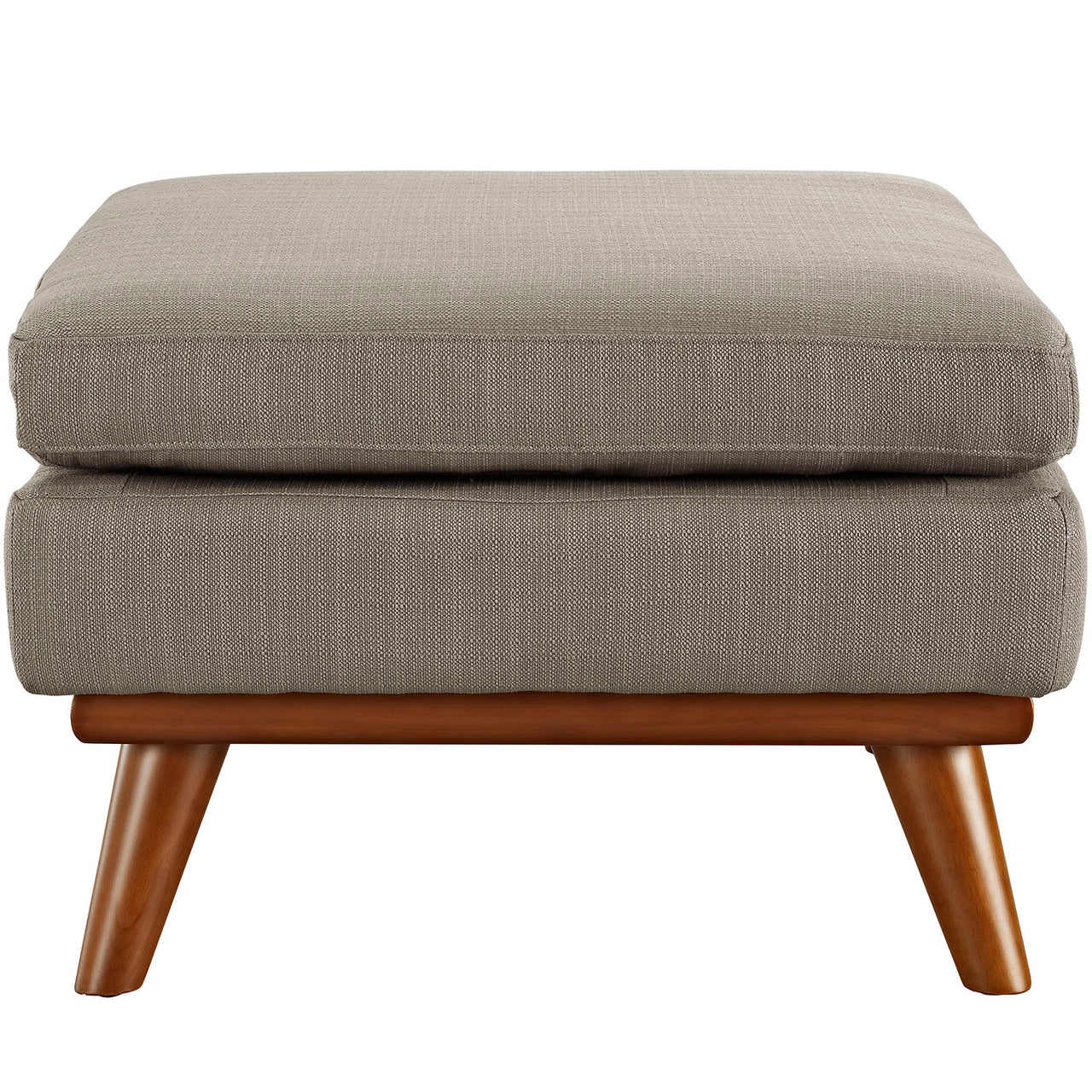 Rendezvous Textured Fabric Ottoman | Modular Sectional Component, Granite