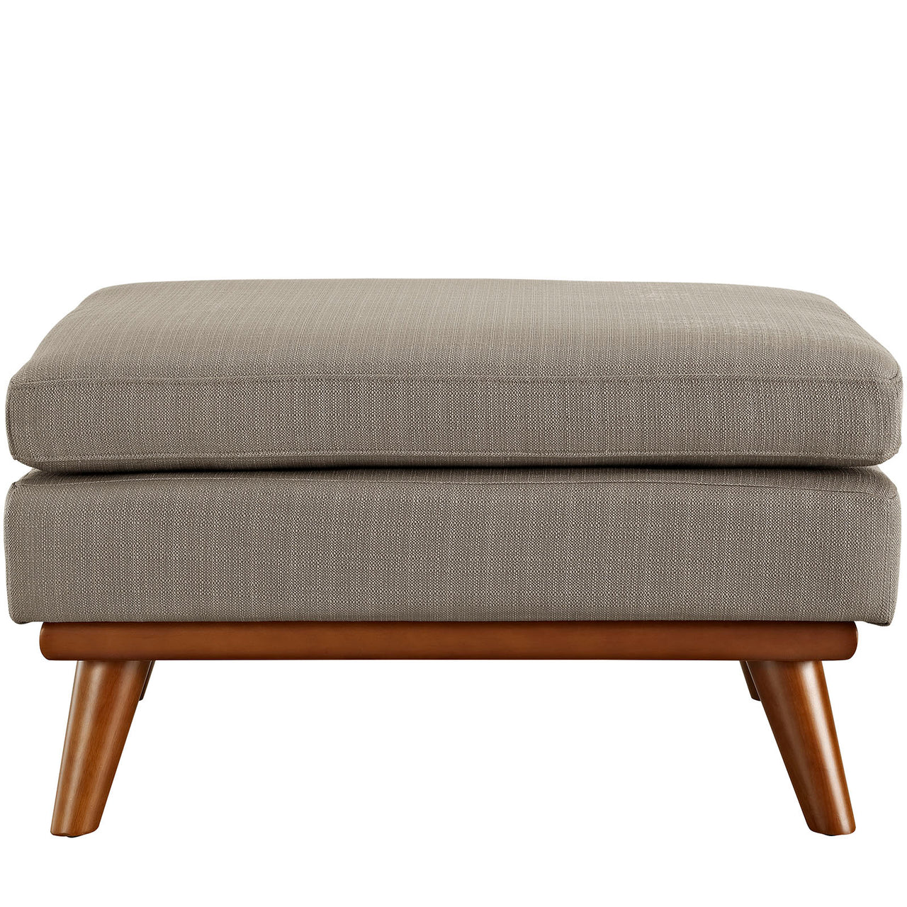 Rendezvous Textured Fabric Ottoman | Modular Sectional Component, Granite